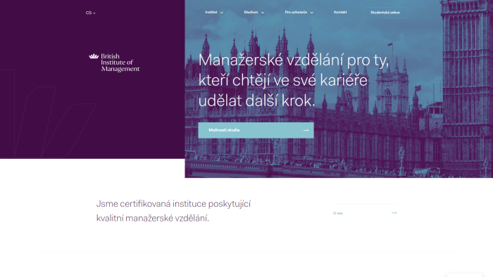 Screenshot desktopové obrazovky webu britishinstitute.cz 01